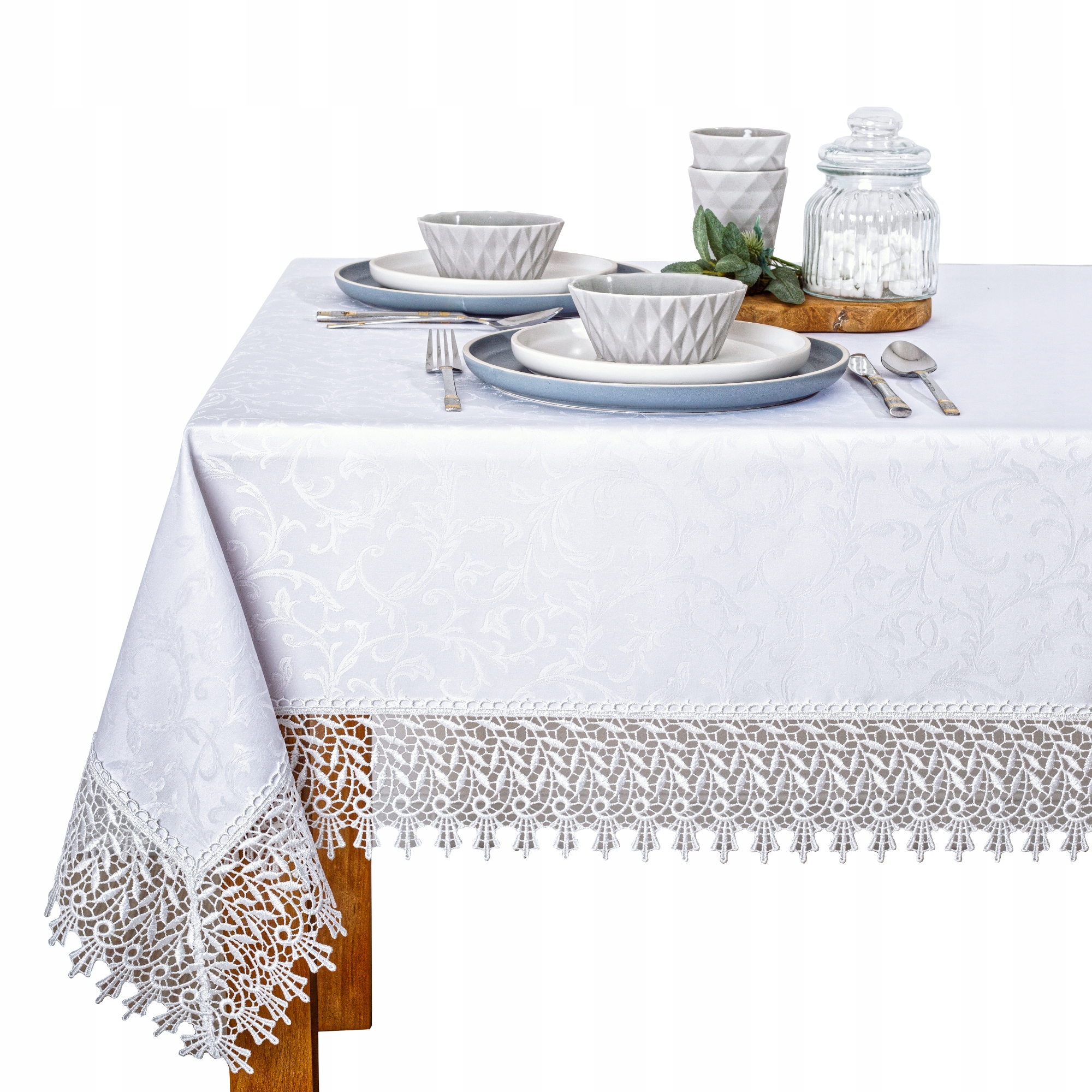 Biały Bieżnik Plamoodporny z Gipiurą 11cm Ares G1111 40x240 cm