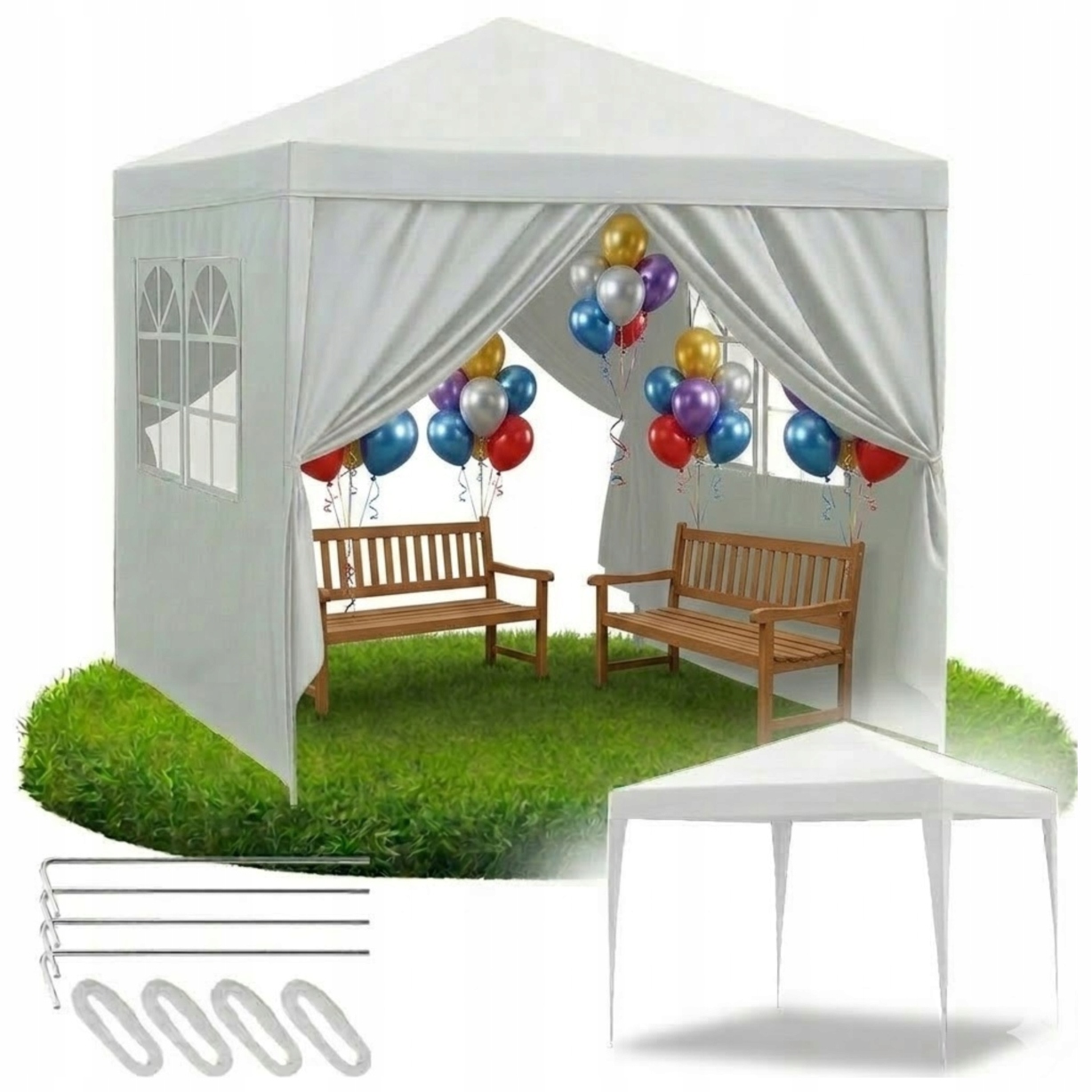 Stan altánový 290 x 290 cm, 4 obchodní stěny, skládací, silný