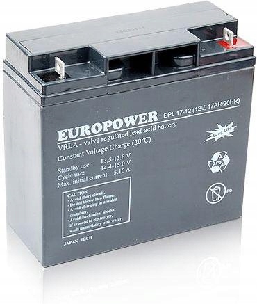 Akumulator Agm Europower serii Epl 12V 17Ah (Żywotność 15 lat)