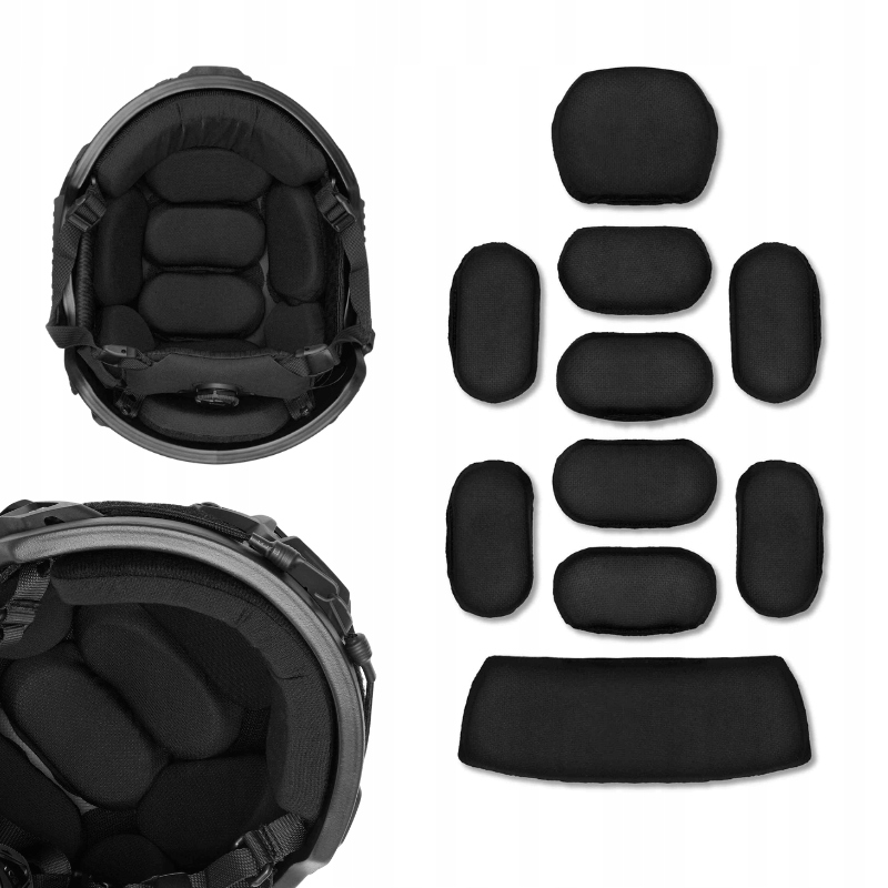 Poduszki pod hełm Pgd 10-elementowy zestaw (memory foam) Wyściółka pod hełm