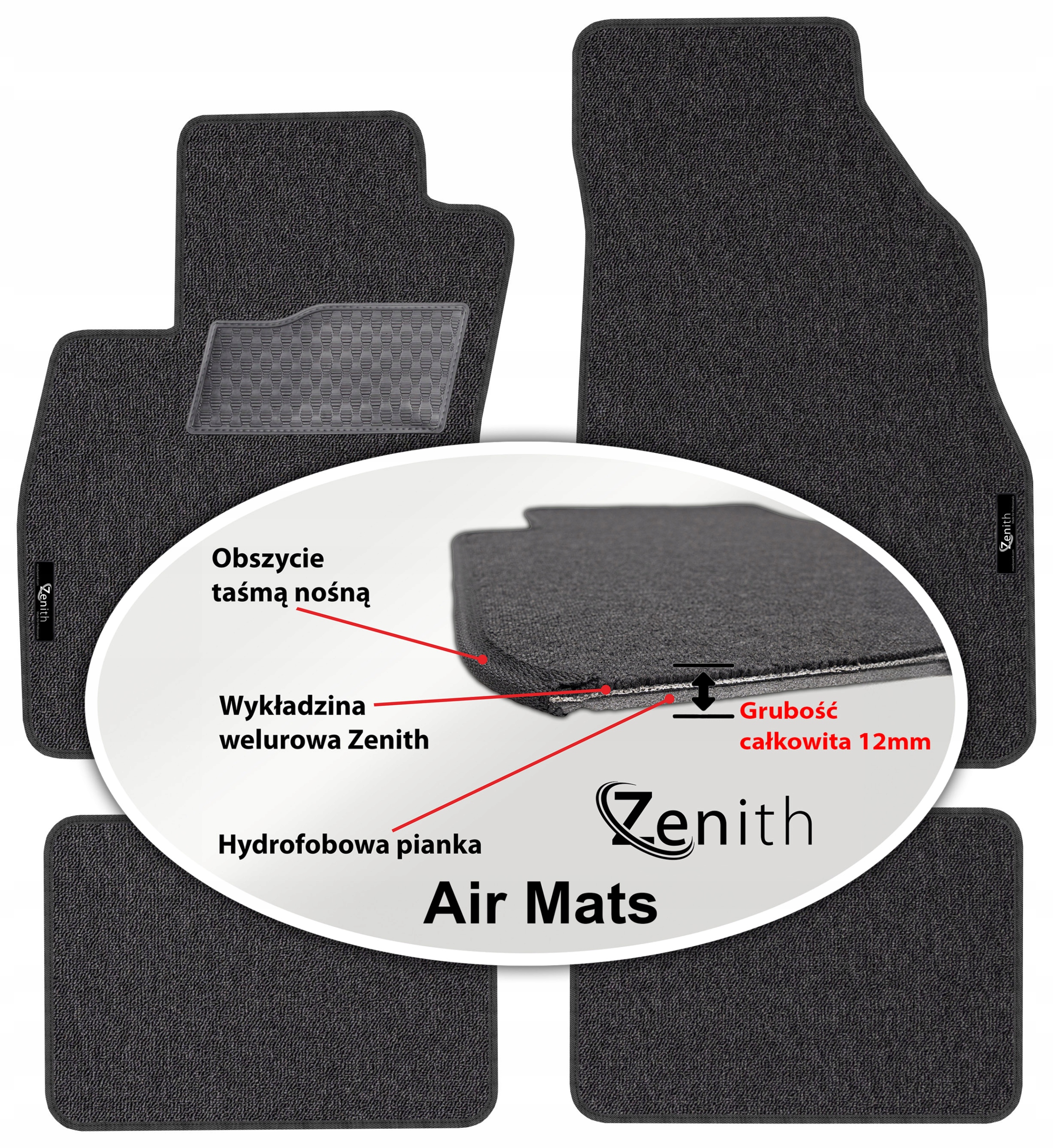Fiat Doblo II 5os 2010- Velúrové koberčeky do auta Zenith Air Mats