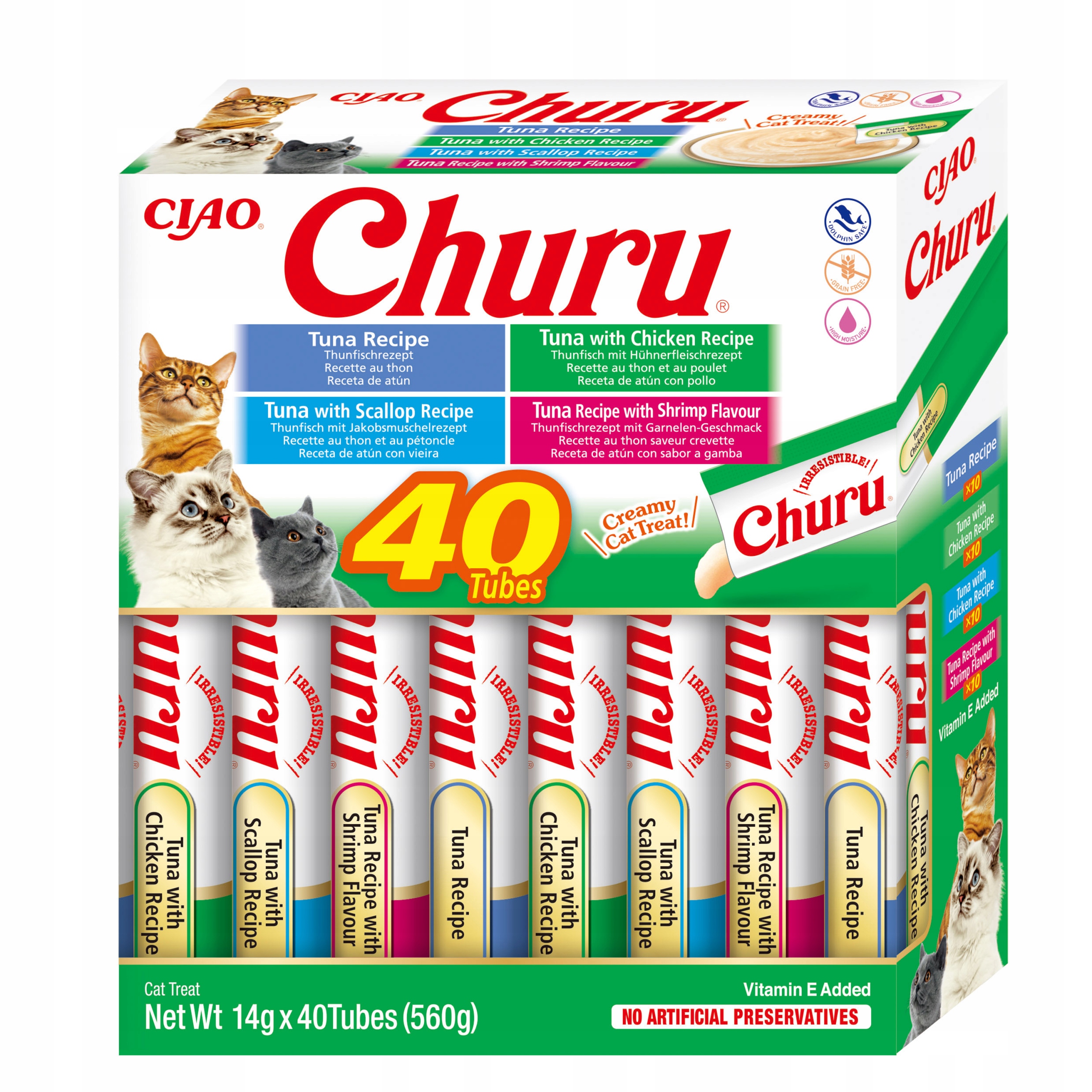 Levně Inaba Cat Churu Varieties Mořské Plody 40x14g