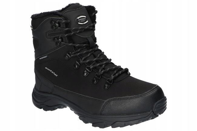 American Club HL148 Zateplené Trapery Zimní Boty Pánské Sněhule Černá 46