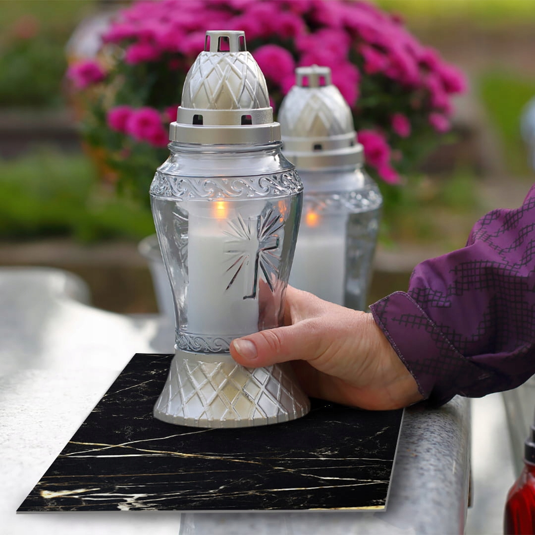 SZKLANA PODSTAWKA POD ZNICZE 60x30cm Marmur 07d Szerokość produktu 30 cm