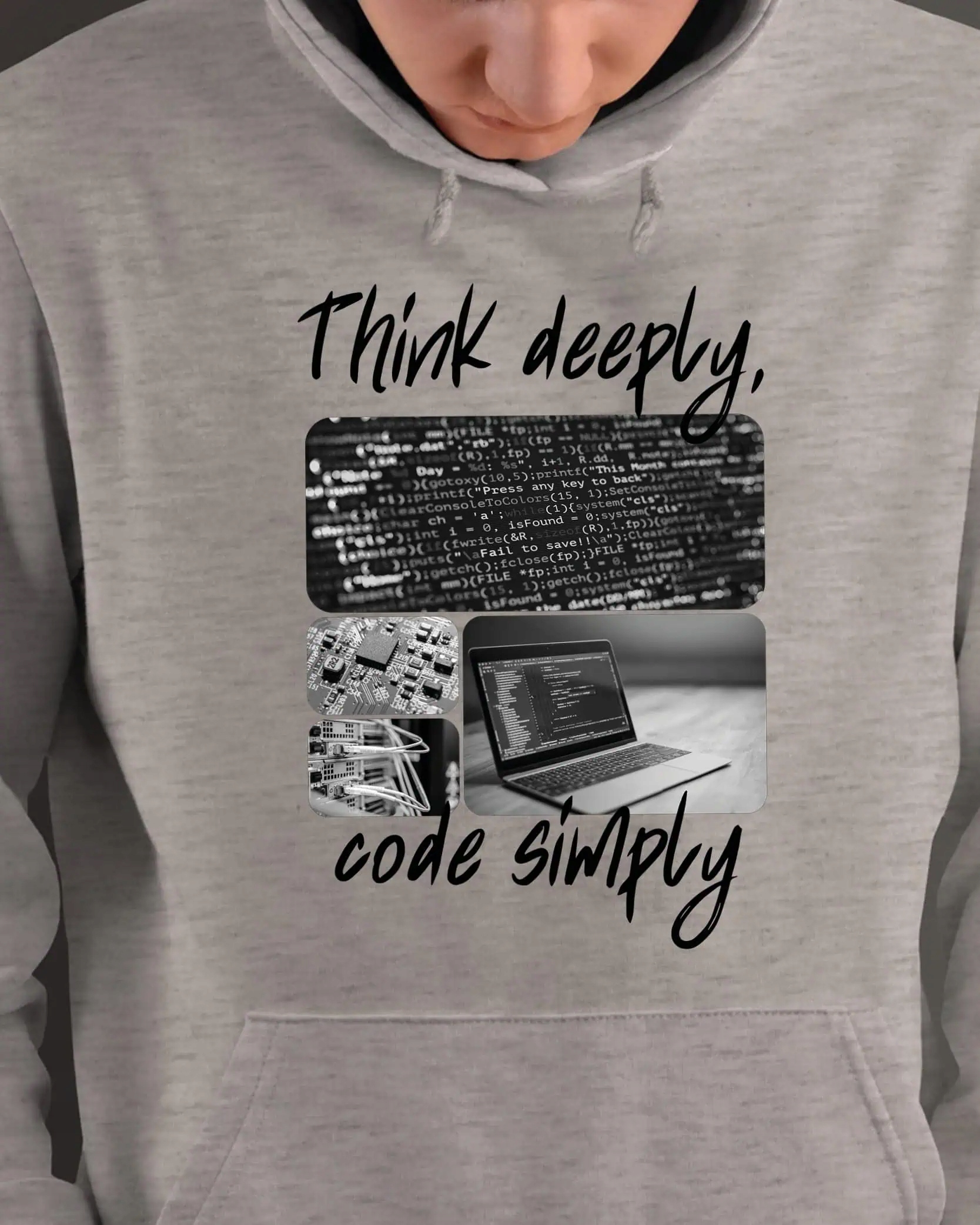 Mikina s kapucí Dárek pro uměleckého programátora Šedá XL