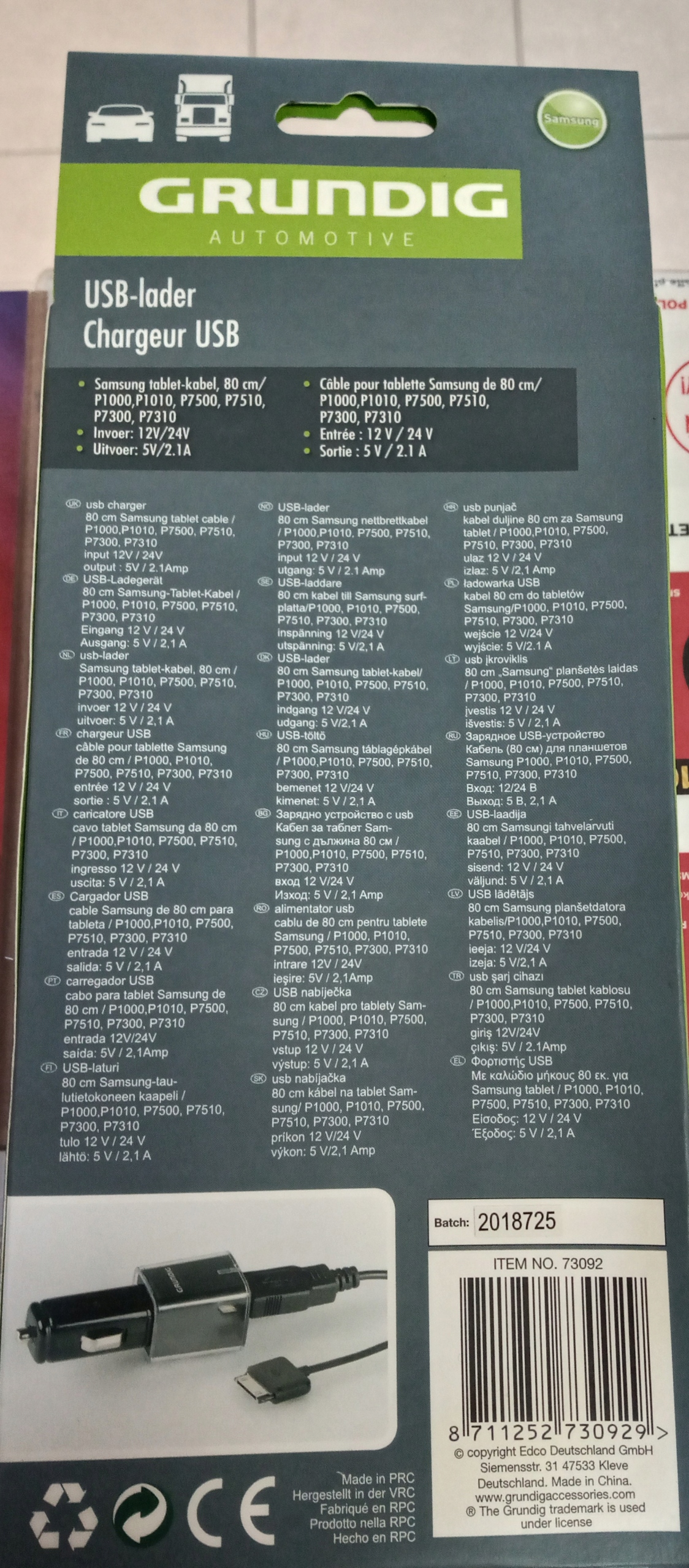 Ładowarka USB do tabletów Samsung 80 cm - GRUNDIG Producent inny