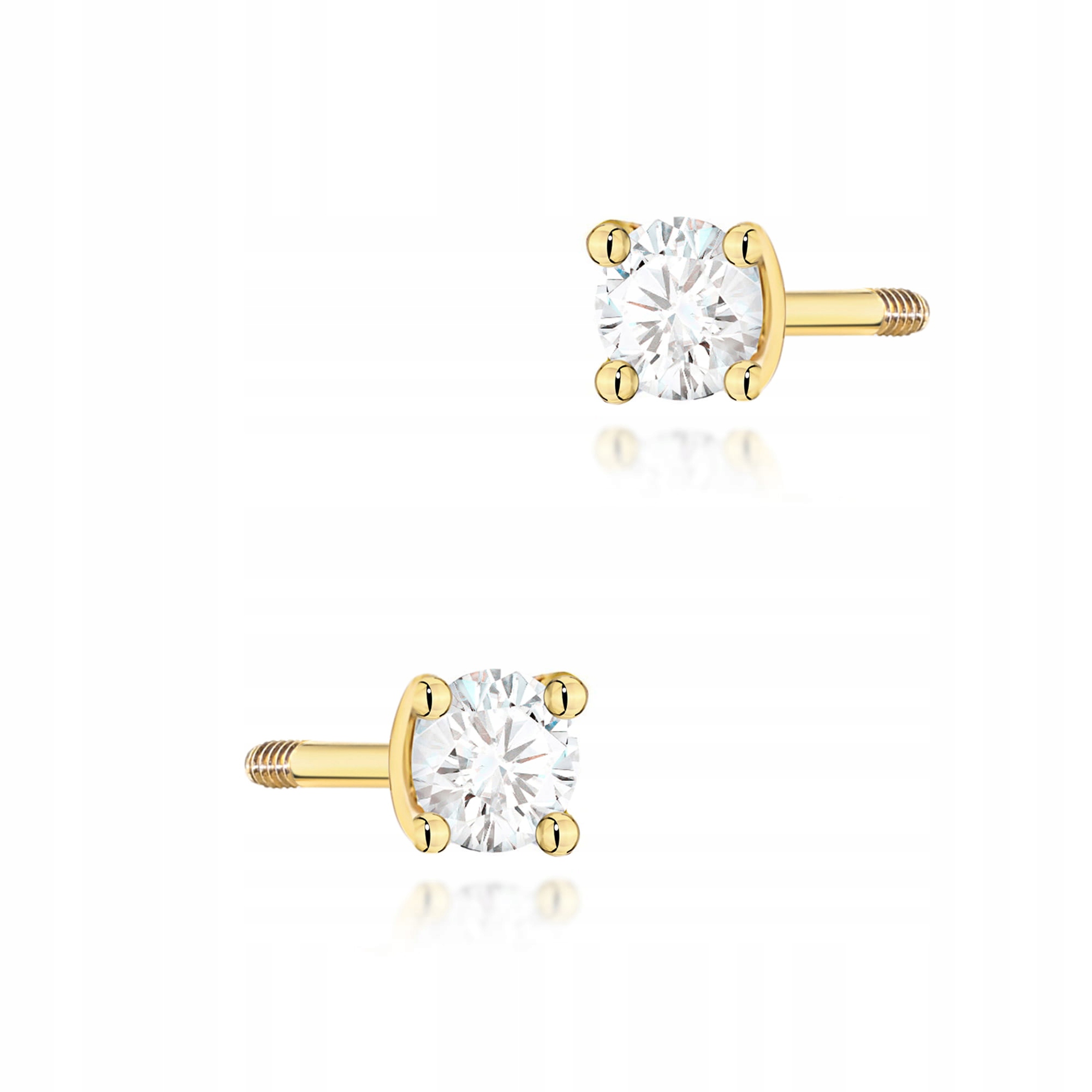 Zlaté náušnice s diamanty diamant briliant zlato 585 šroubovací tyčinka