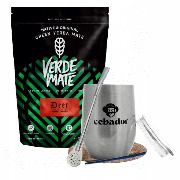 Sada Yerba Mate Verde Mate Deer 500 g TermoLid Bombilla