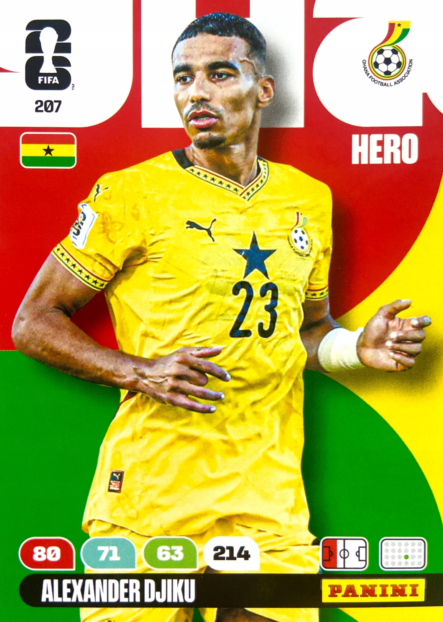 Panini Fifa World Cup 2026 karta piłkarska Hero 207 Alexander Djiku Ghana