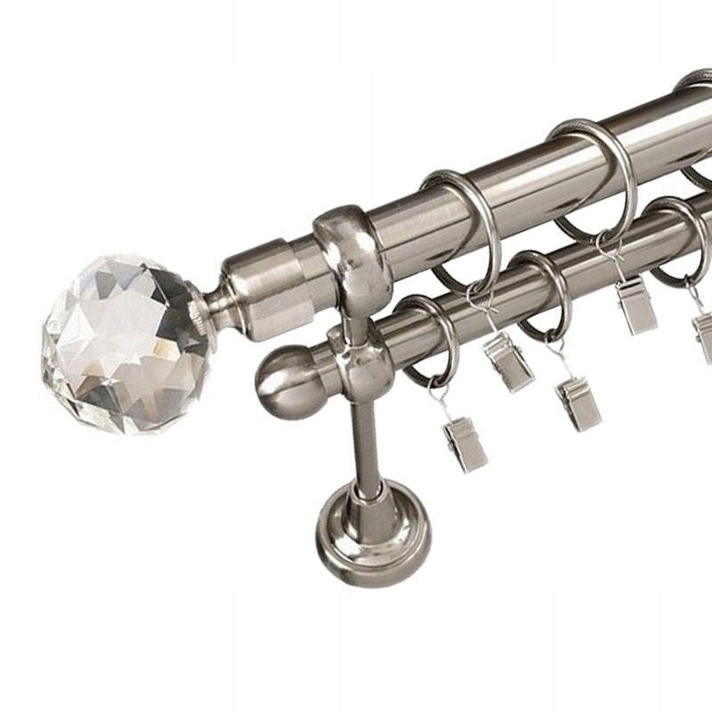 

Kompletny karnisz z kryształkami 180 25+19 Srebrny