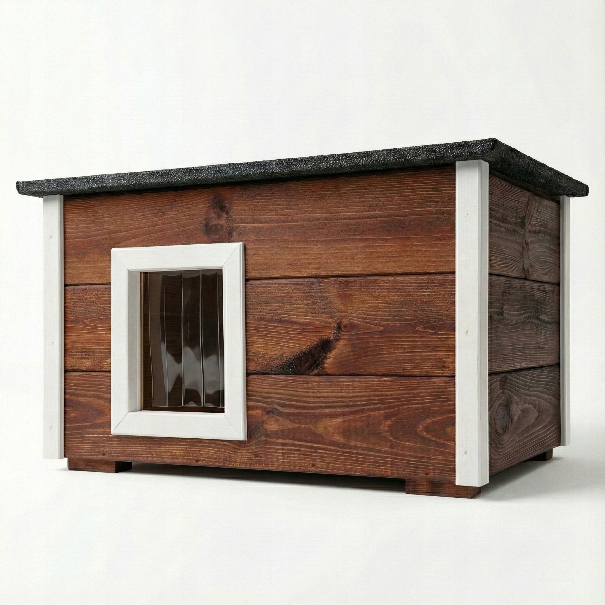 Dřevěná Bouda Pro Kočky Celá Zateplená Zimní Domek XXL S Otevírací Střechou