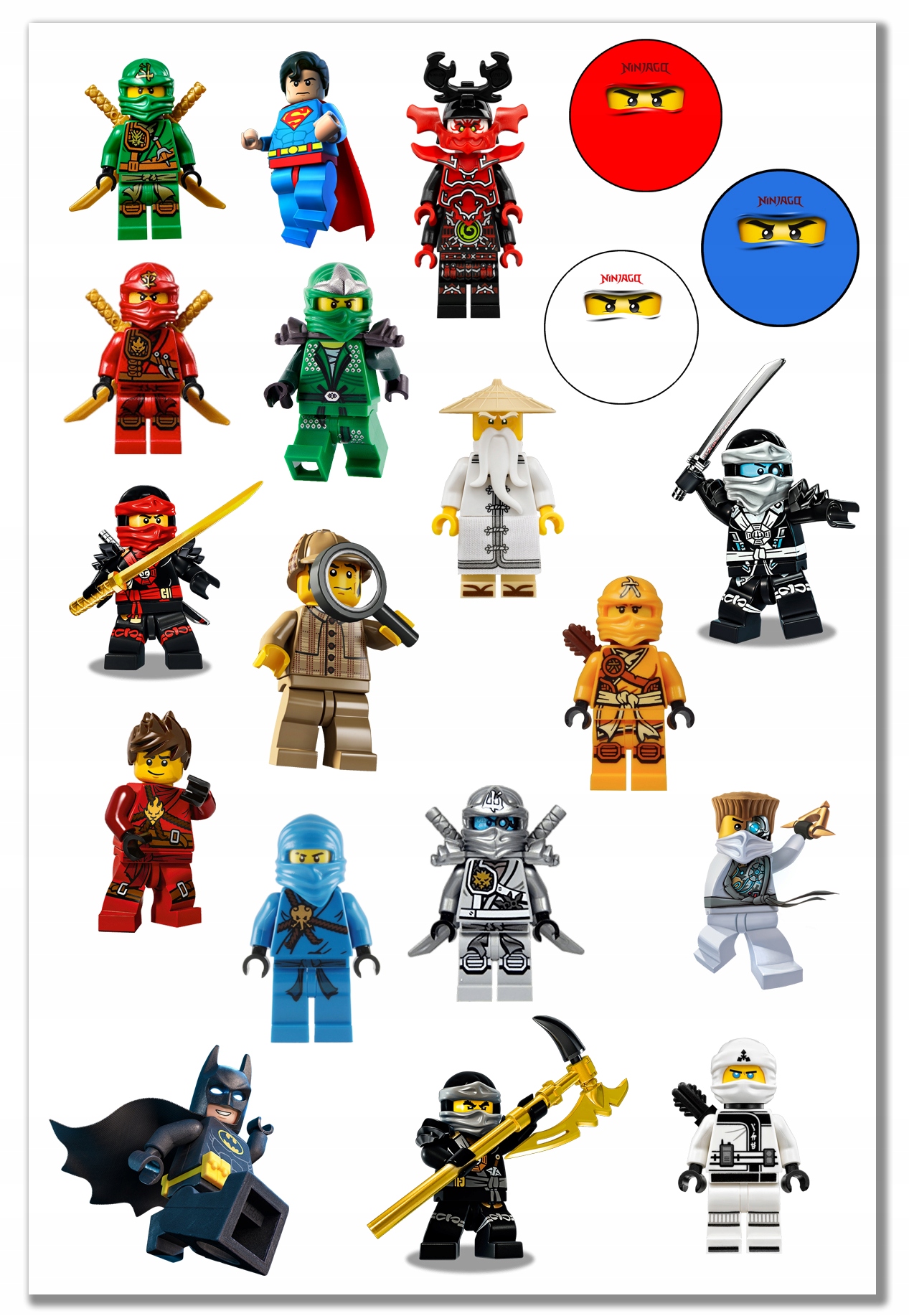 

Naklejki dla dzieci Lego Ninjago Arkusz Duży Wybór