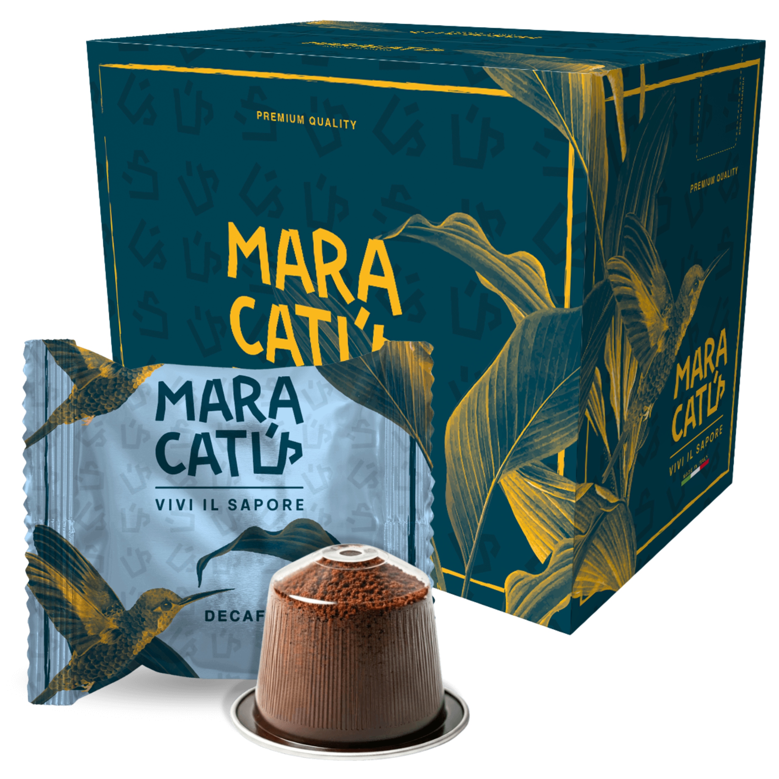 Kapsle Nespresso káva bez kofeinu Itálie Maracatú decaffeinato 50 kusů