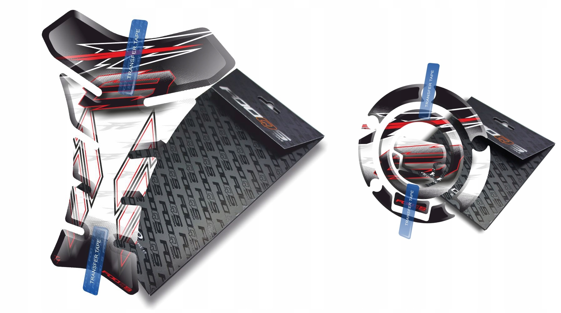 Tank-pad Cap-pad od společnosti Fooqs pro Yamaha FZ-8 Bílý Červený