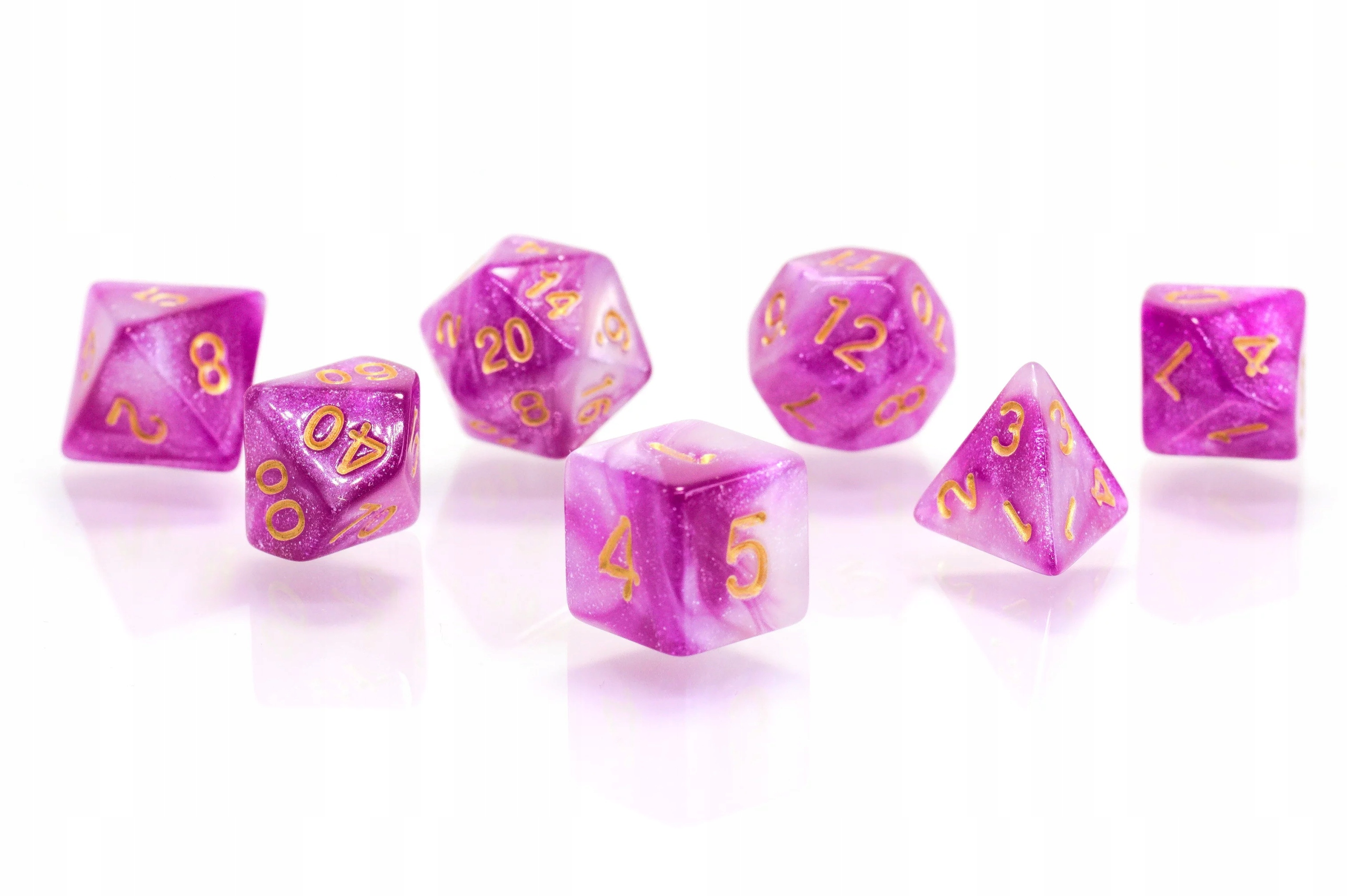 KOSTKI RPG BROKATOWE MORZE ZESTAW 7 KOŚCI KOSTEK