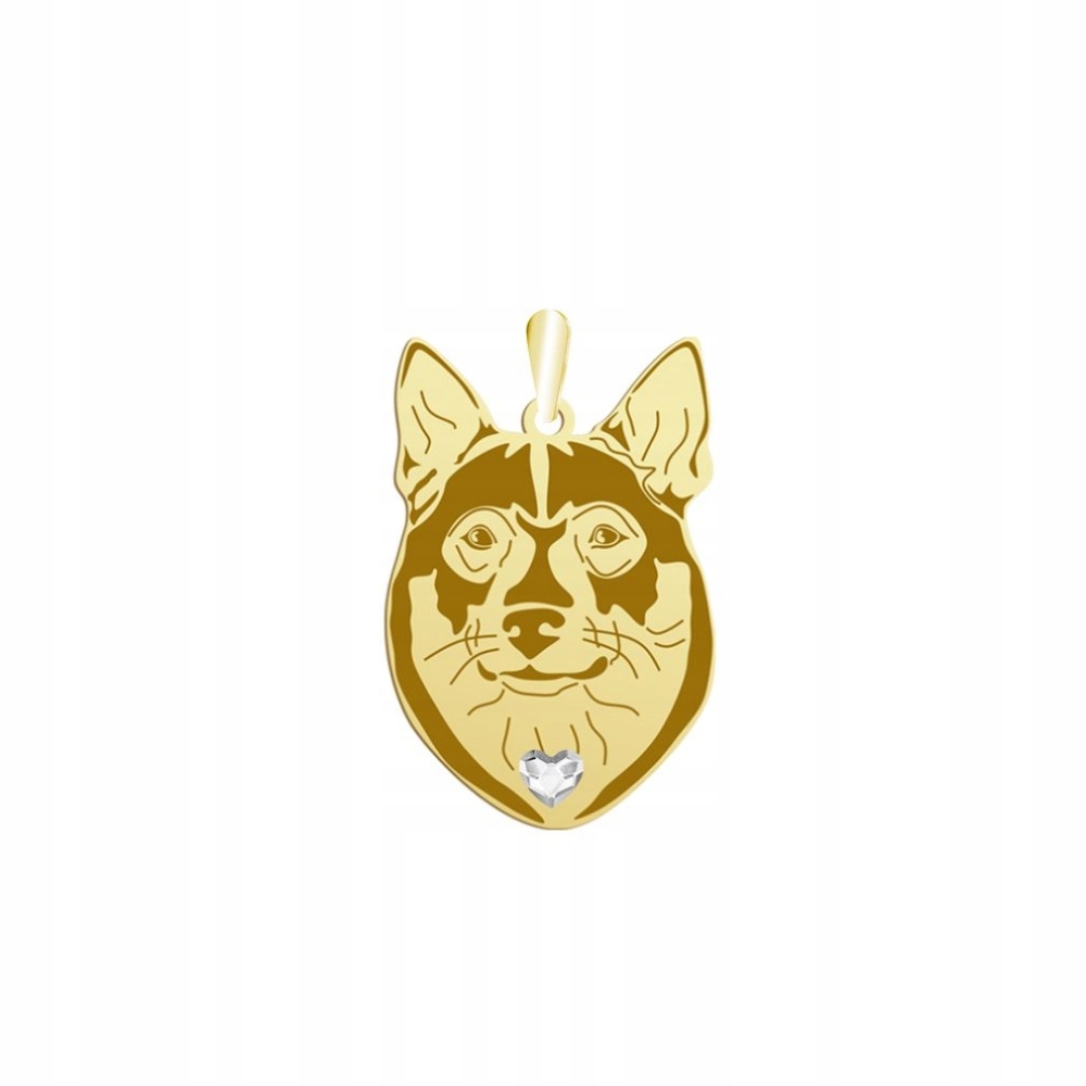 Zlatý přívěsek se psem Swedish Vallhund 925 Dárek Šperky Gravírování Bonus