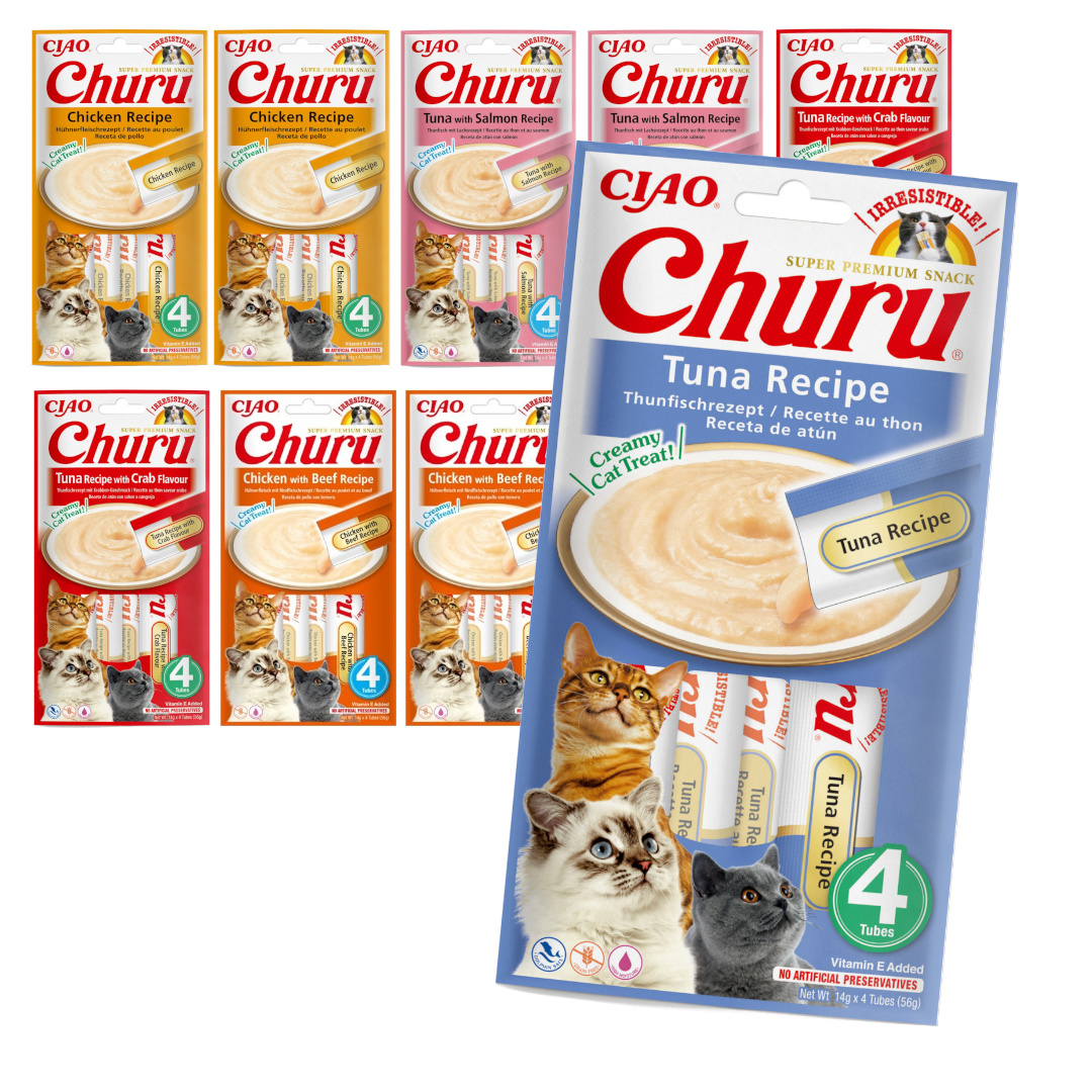 Inaba Cat Churu Mix Chutí 40x14 g Krémová Pamlsek Pro Kočky
