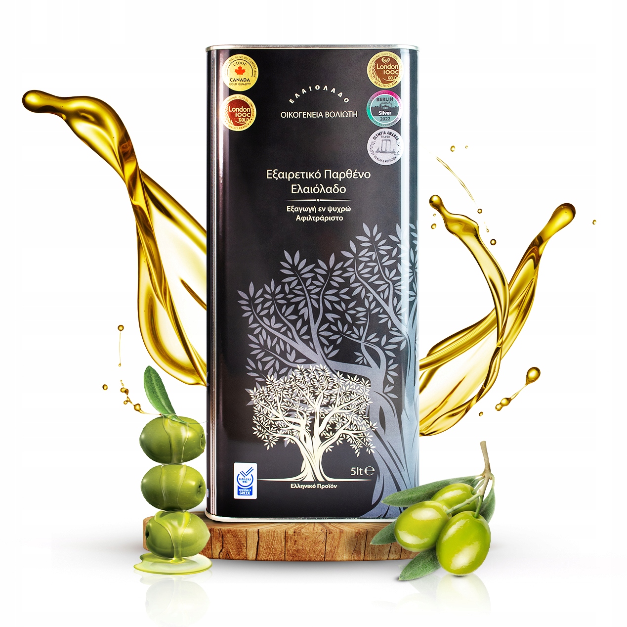 Levně Extra panenský olivový olej nefiltrovaný Voliotis Family 5000 ml