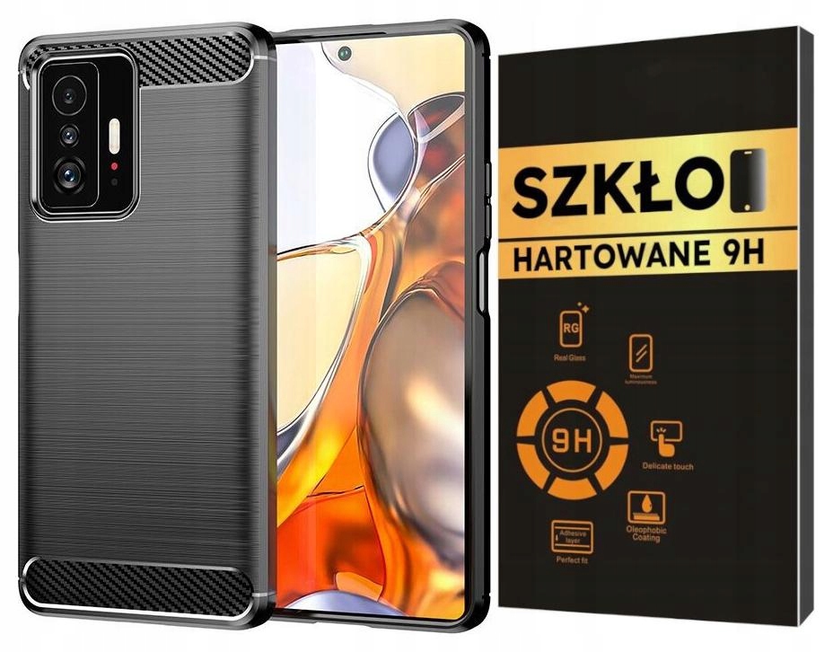 

Etui Karbon Szkło do Xiaomi 11T 11T Pro |mocne