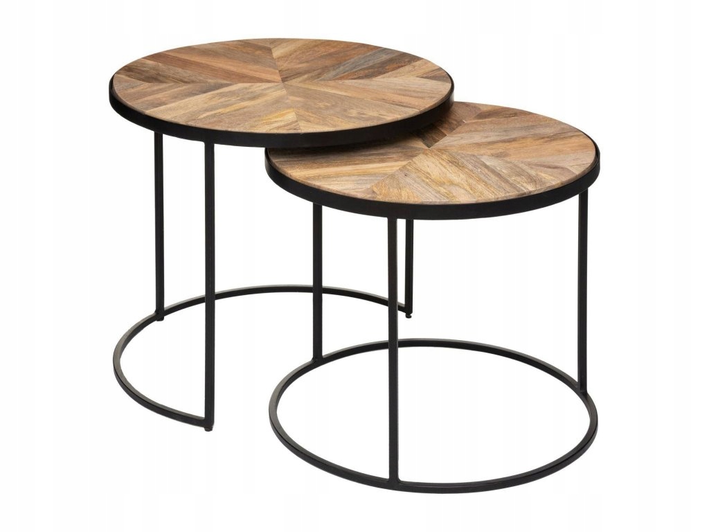 Súprava konferenčných stolíkov Basile, drevené dosky