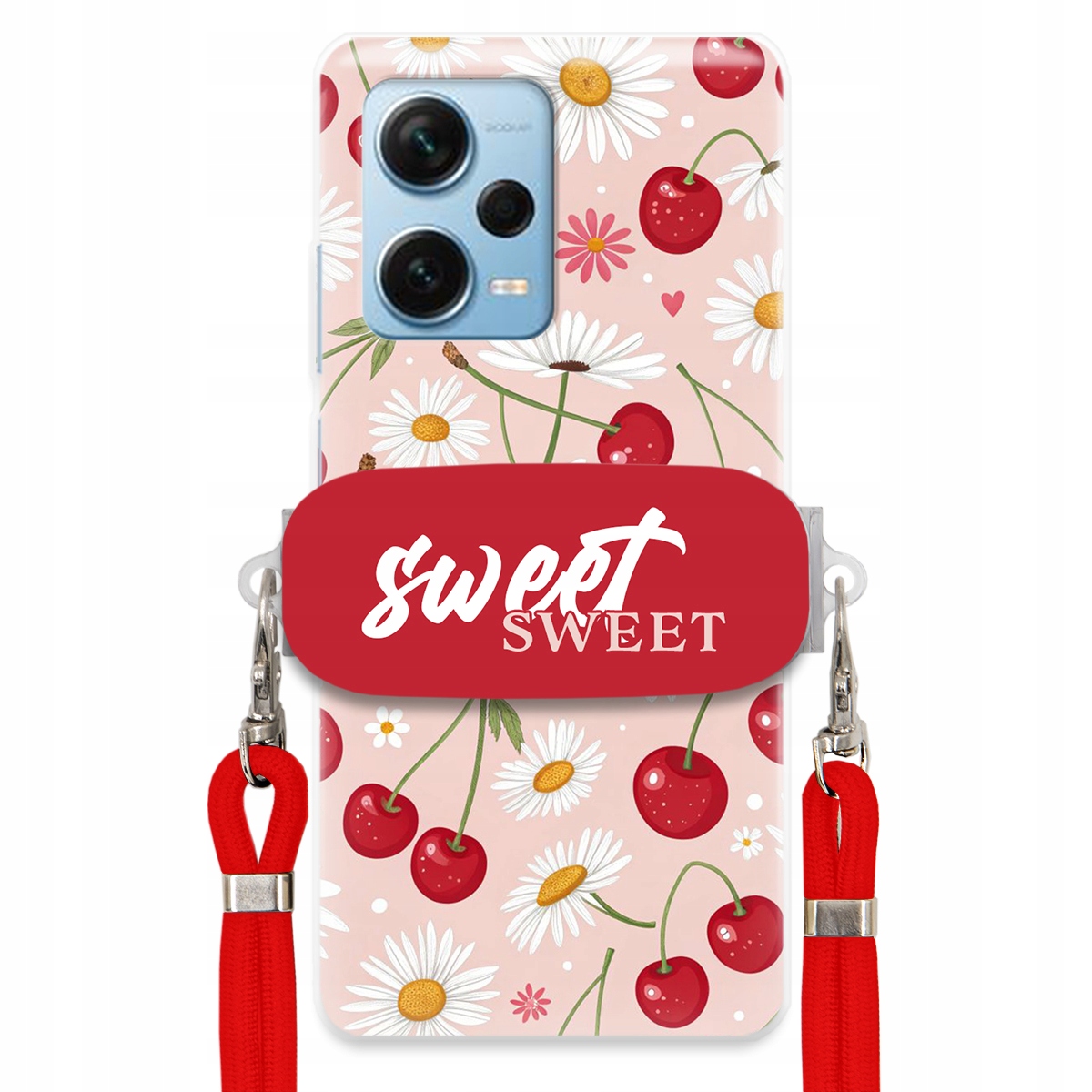 Puzdro pre Xiaomi Redmi Note 12 Pro Plus Červené vodítko držiak Sweet Cherry