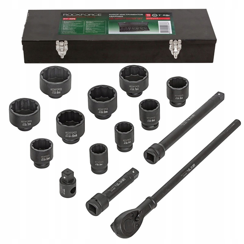 Klucze Nasadowe Udarowe 1" 12-Kąt Walizka Metalowa