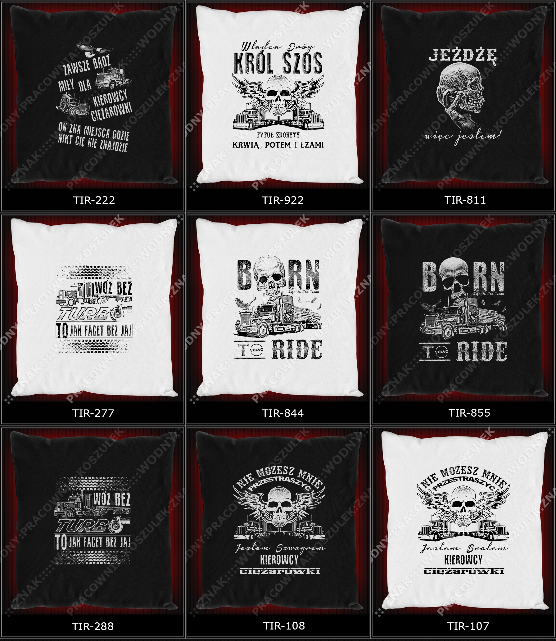koszulka Poduszka TIR kierowca prezent turbo WZORY Rozmiar 39-40