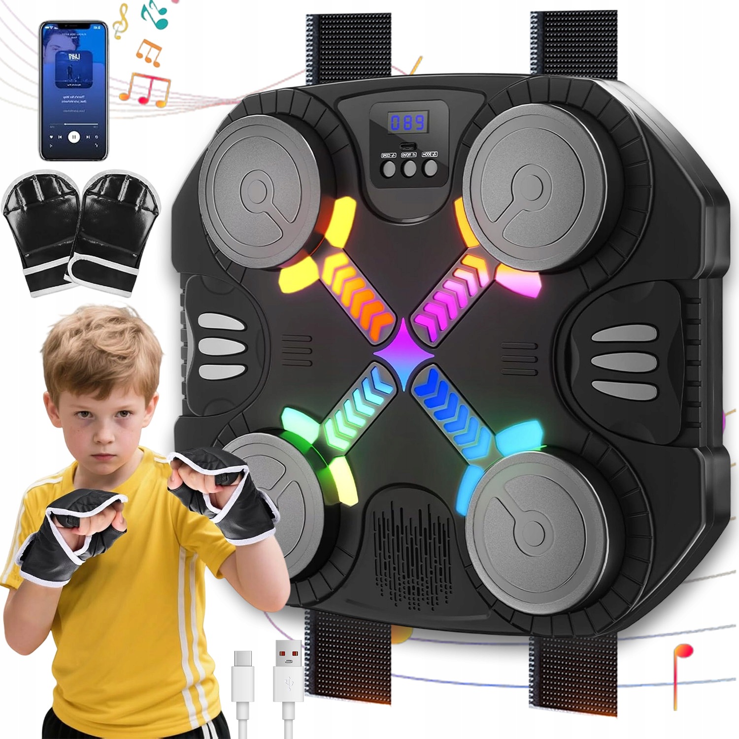 Hudební Boxovací Stroj Namontovaný Na Stěně Pomocí Bluetooth Pro Děti I Dospělé