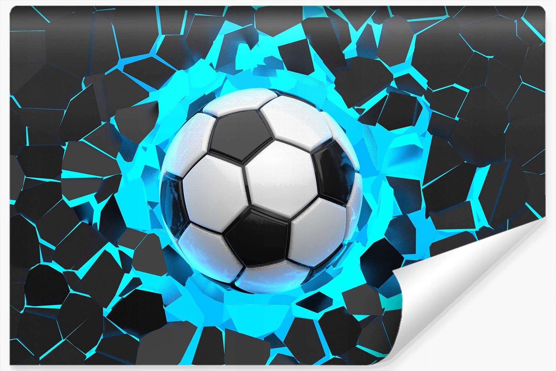 

Fototapeta 3d sport, piłka nożna w ścianie 120x180