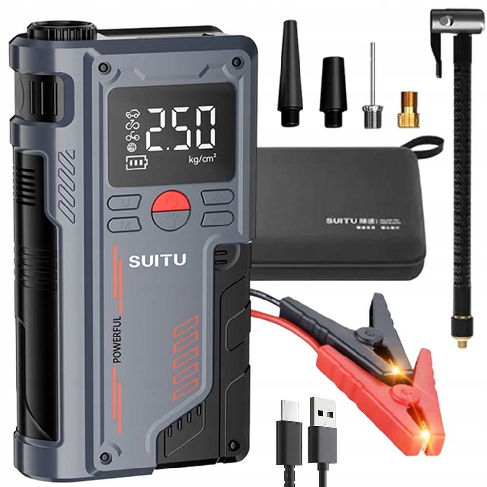 Přenosná vzduchová pumpa 150Psi Power Bank Startér Nouzový Led