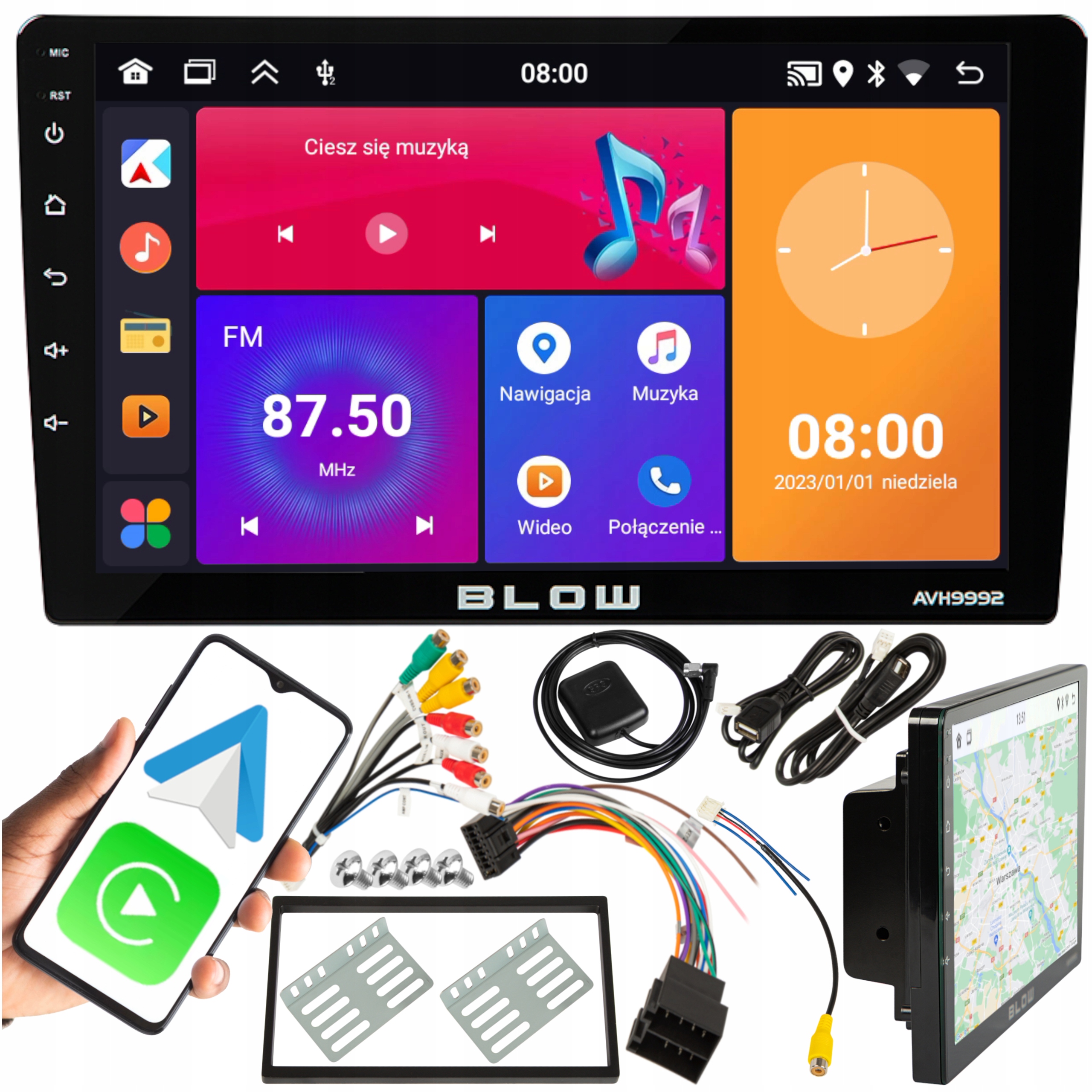 2DIN autorádio Blow AVH-9992 Usb 4x50W Bluetooth Android CarPlay