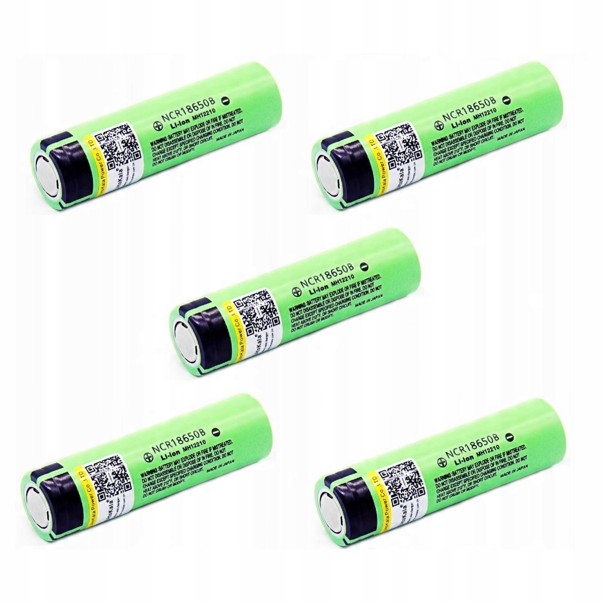 5 kusů Li-Ion článků MH12210 Liitokala NCR18650B 3400mAh 3,7V