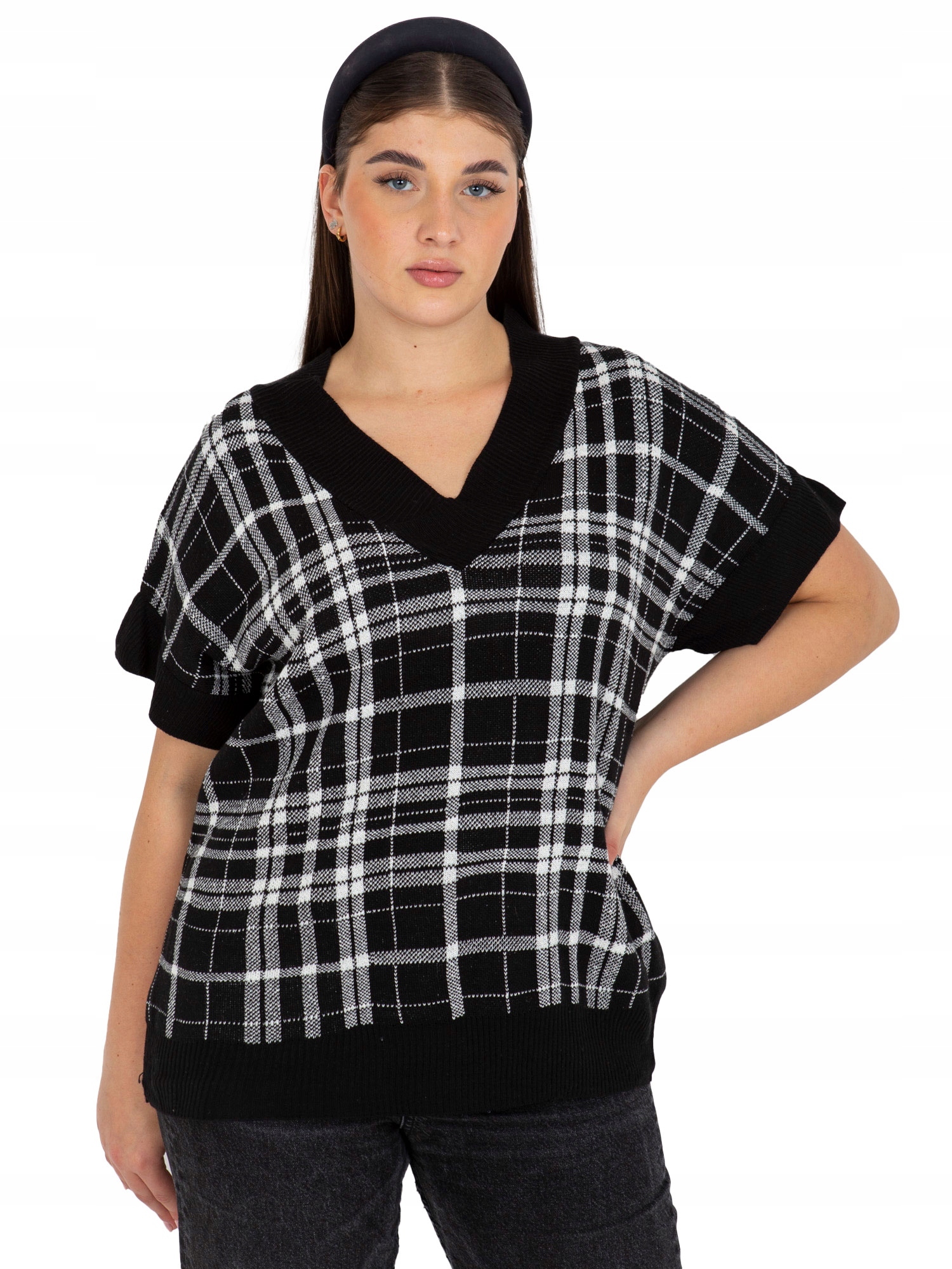 

Dzianinowa Kamizelka damska Plus Size sweter 40