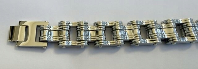 Řetěz 18 mm masivní motocykl kolo náramek obvod 25 cm ocel 316 L