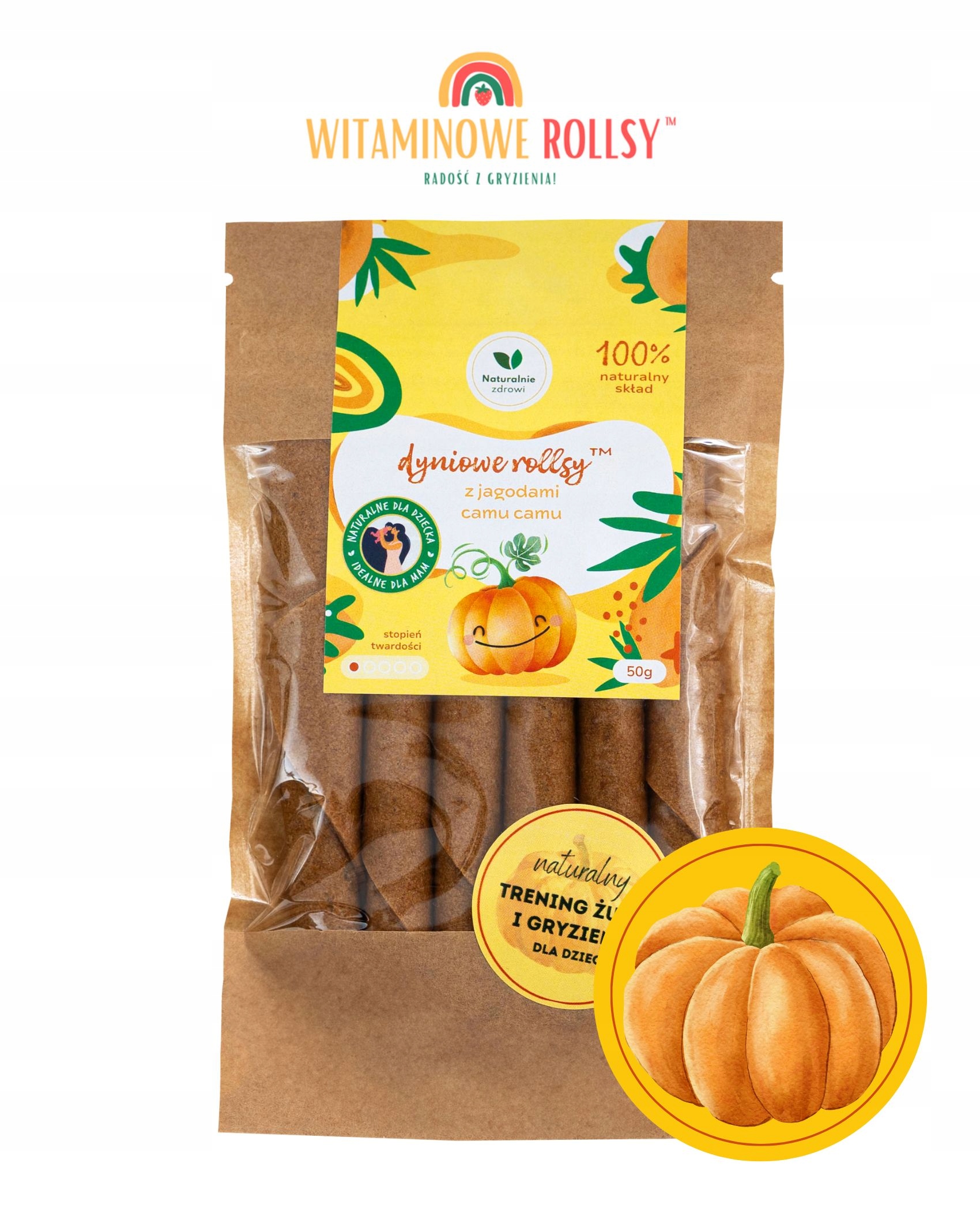 Dyniowe rollsy z jagodami camu 50 g