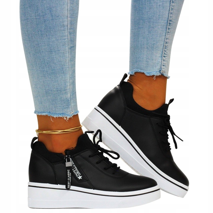 BUTY DAMSKIE SPORTOWE SNEAKERSY WSUWANE KOTURN