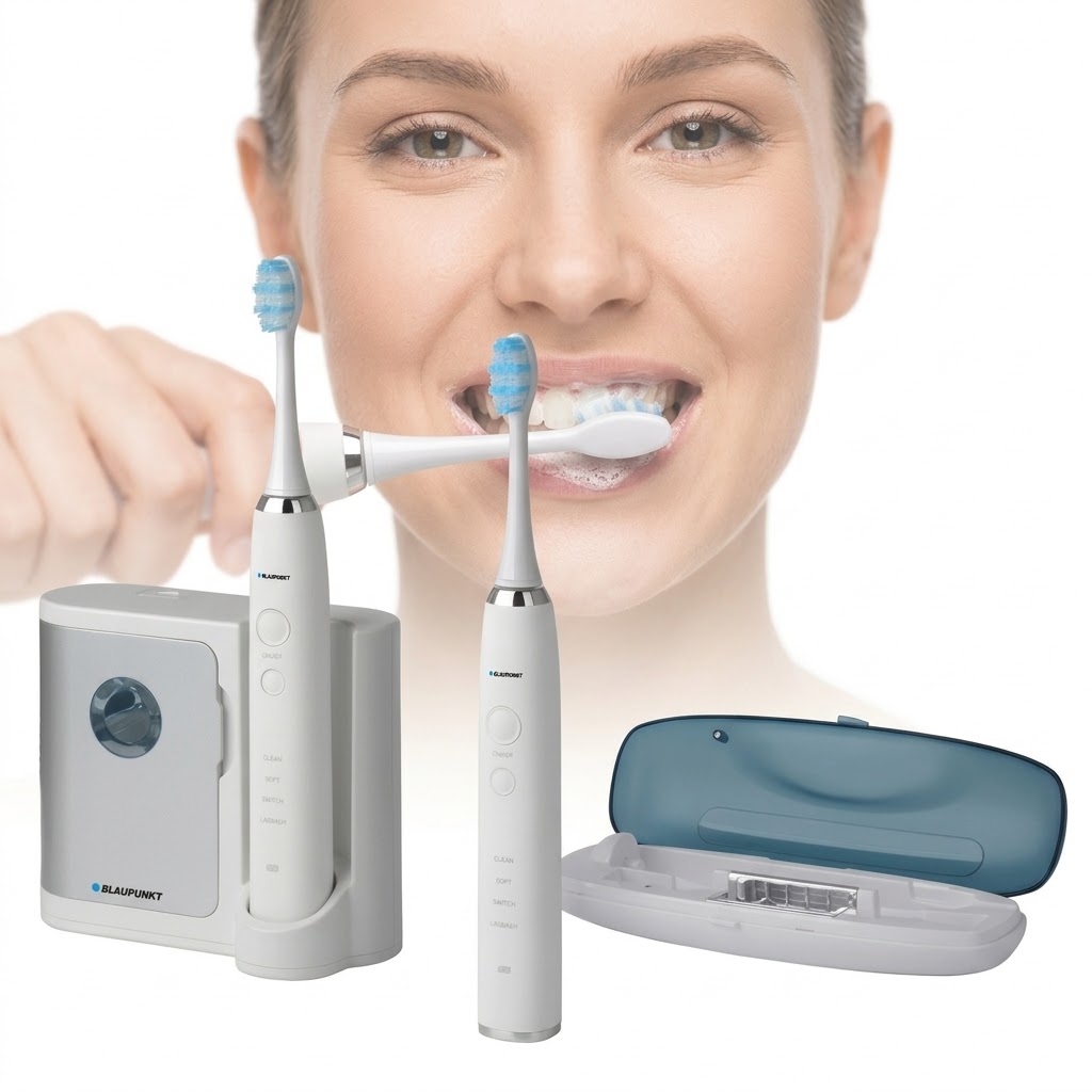 Zestaw 2x szczoteczka soniczna Blaupunkt DTS801 Uv Stacja Ładująca Etui