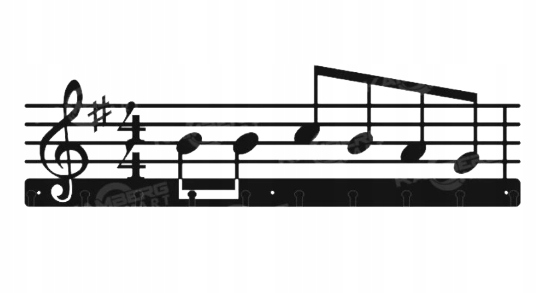 

Wieszak Nuty Pięciolinia Loft Muzyk Ubrania Klucze