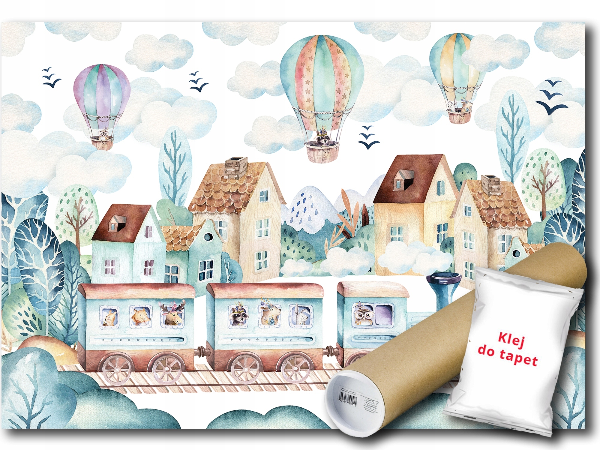 Fototapeta Flizelina Vlak Cestování Balón Zvířátka 400x280 lepidlo bonus