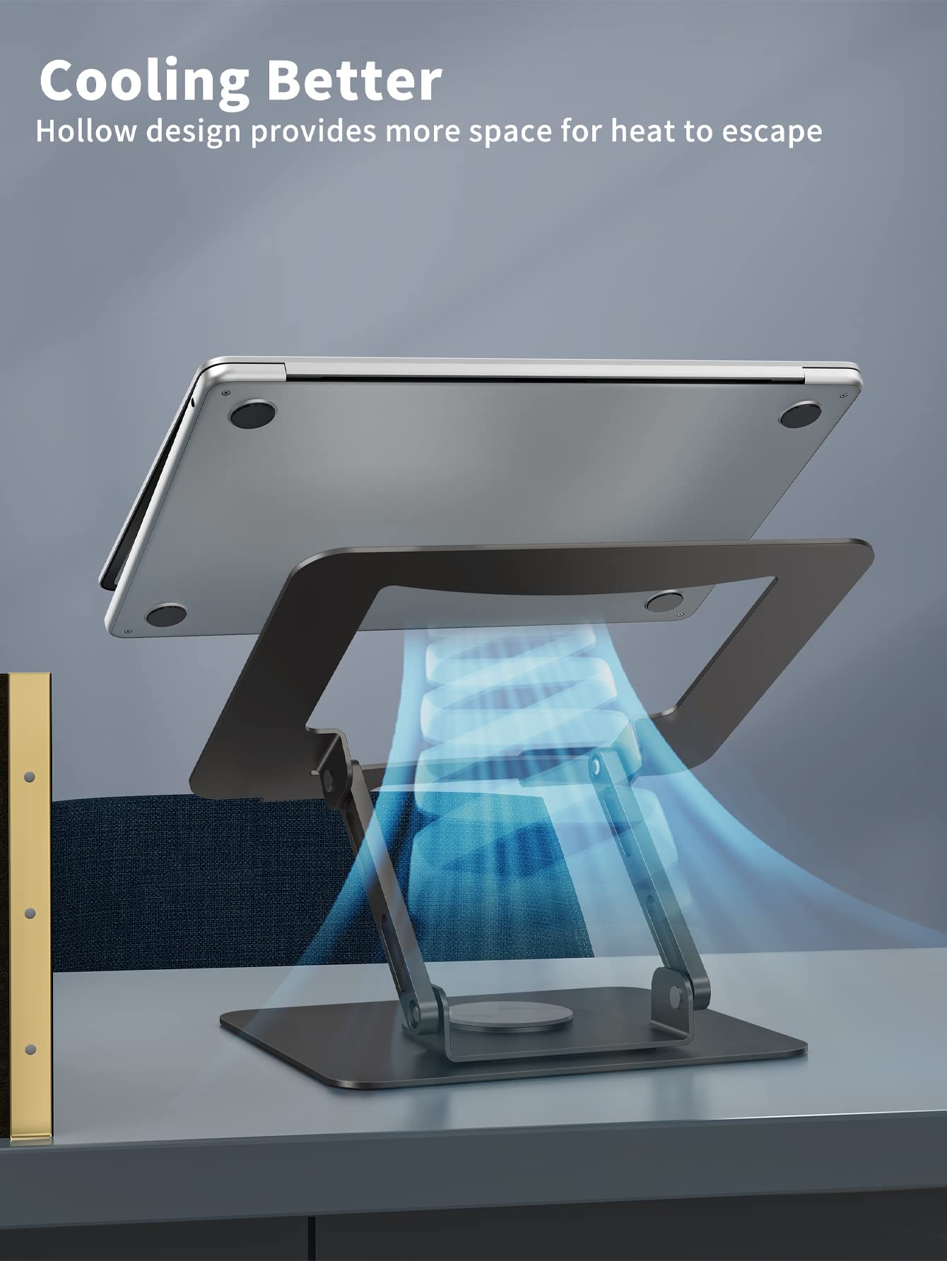 SOUNDANCE Podstawka Laptopa Obracana Ergonomiczna Regulowana Czarna — miniatura 7