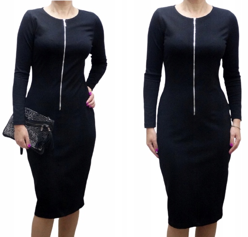 

Czarna Wyszczuplajaca Sukienka Zip R 52 (34-56)