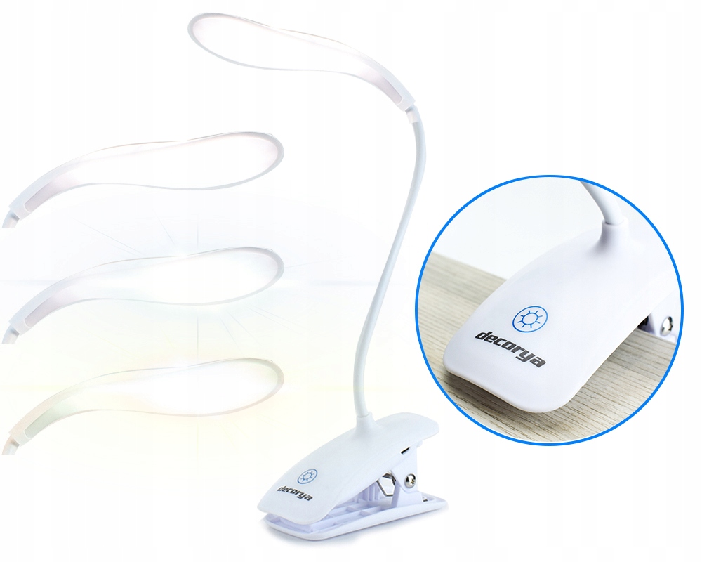 Lampka led przypinana klipsem DOTYKOWA ŚCIEMNIALNA