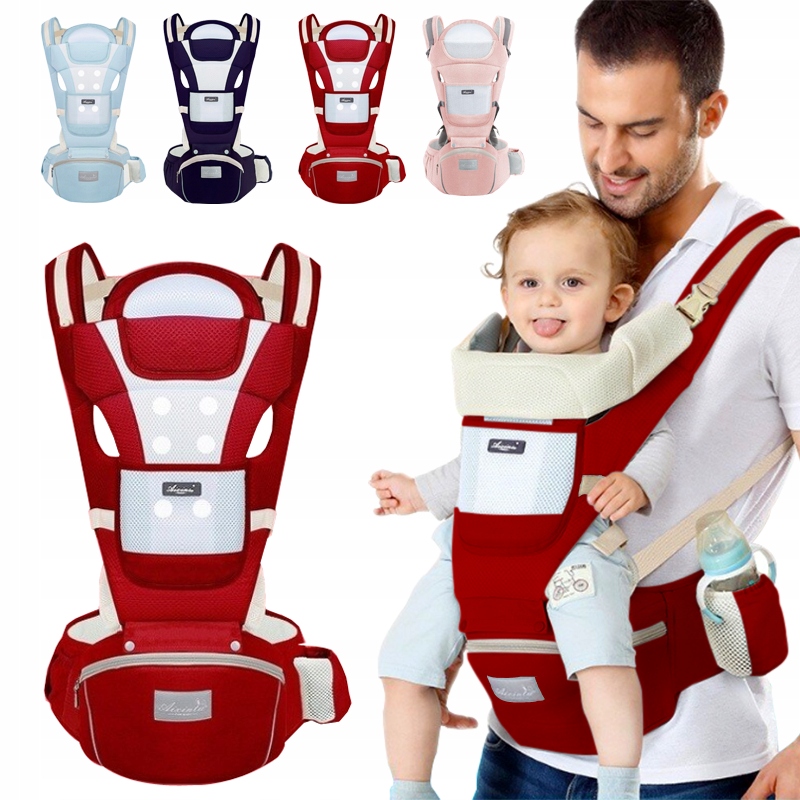 NOSIDEŁKO WIELOFUNKCYJNE 12W1 NOSIDŁO BIODROWE ERGONOMICZNE 20 KG PRZÓD TYŁ Stan opakowania oryginalne