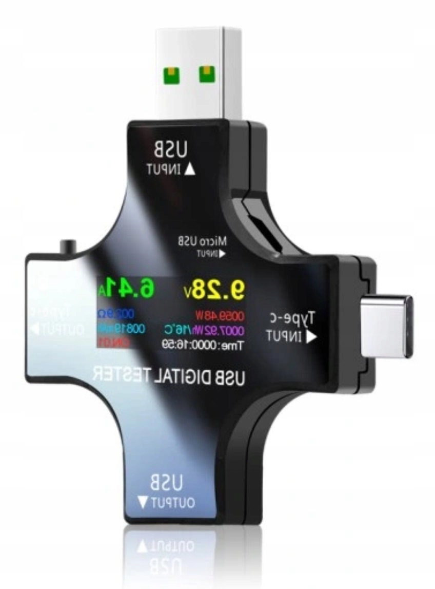 MIERNIK WOLTOMIERZ TESTER NAPIĘCIA MOCY ŁADOWANIA GNIAZD USB C A MICRO