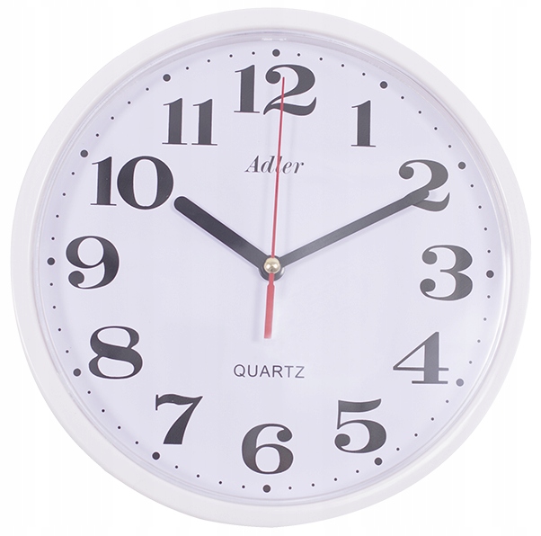

Biały Mały Klasyczny Zegar Ścienny Adler Kwarcowy
