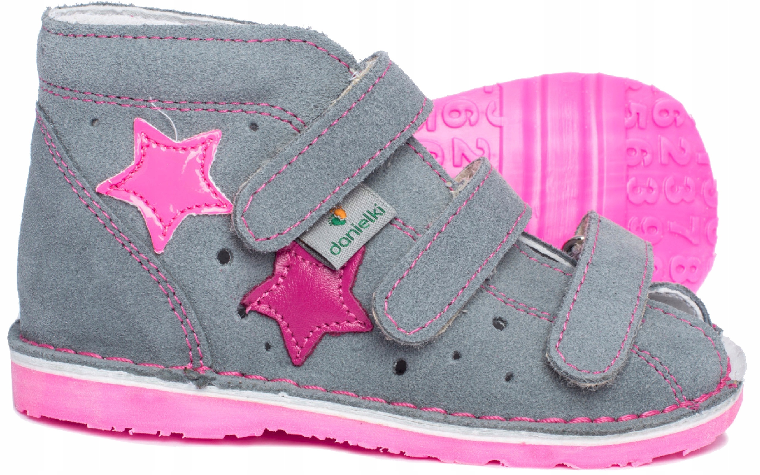 DANIELKI KAPCIE SANDAŁ SANDAŁKI PROFIL. R 24 SZARE