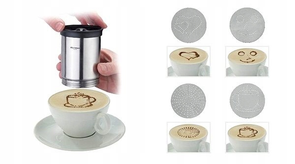 Levně Westmark Zdobička na cappuccino, 4 motivy, nerez