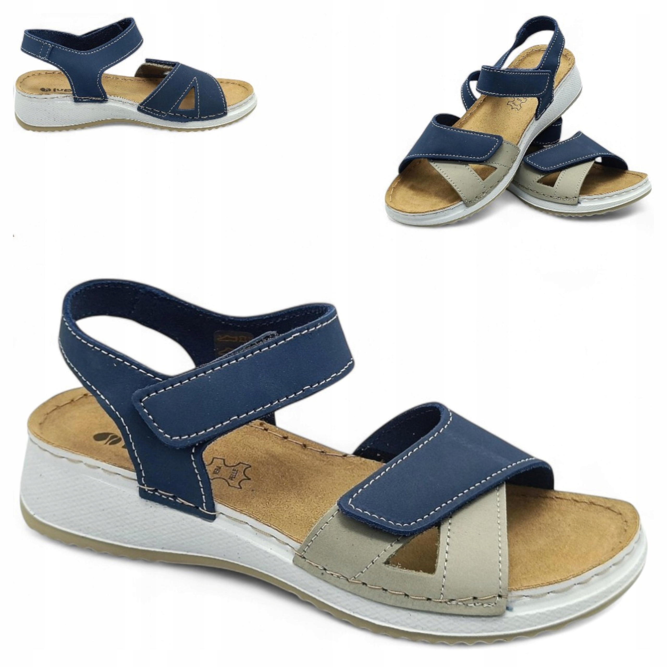 39 Inblu dámské sandálky Přírodní Kůže na nízkém podpatku, letní obuv