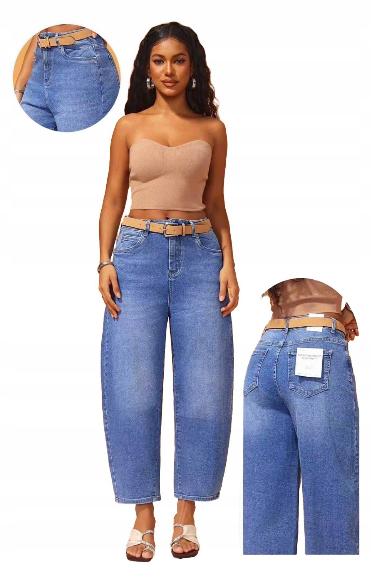 M.sara Dámské Kalhoty Balloon Fit Džíny Se Širokými Nohavicemi 36/S