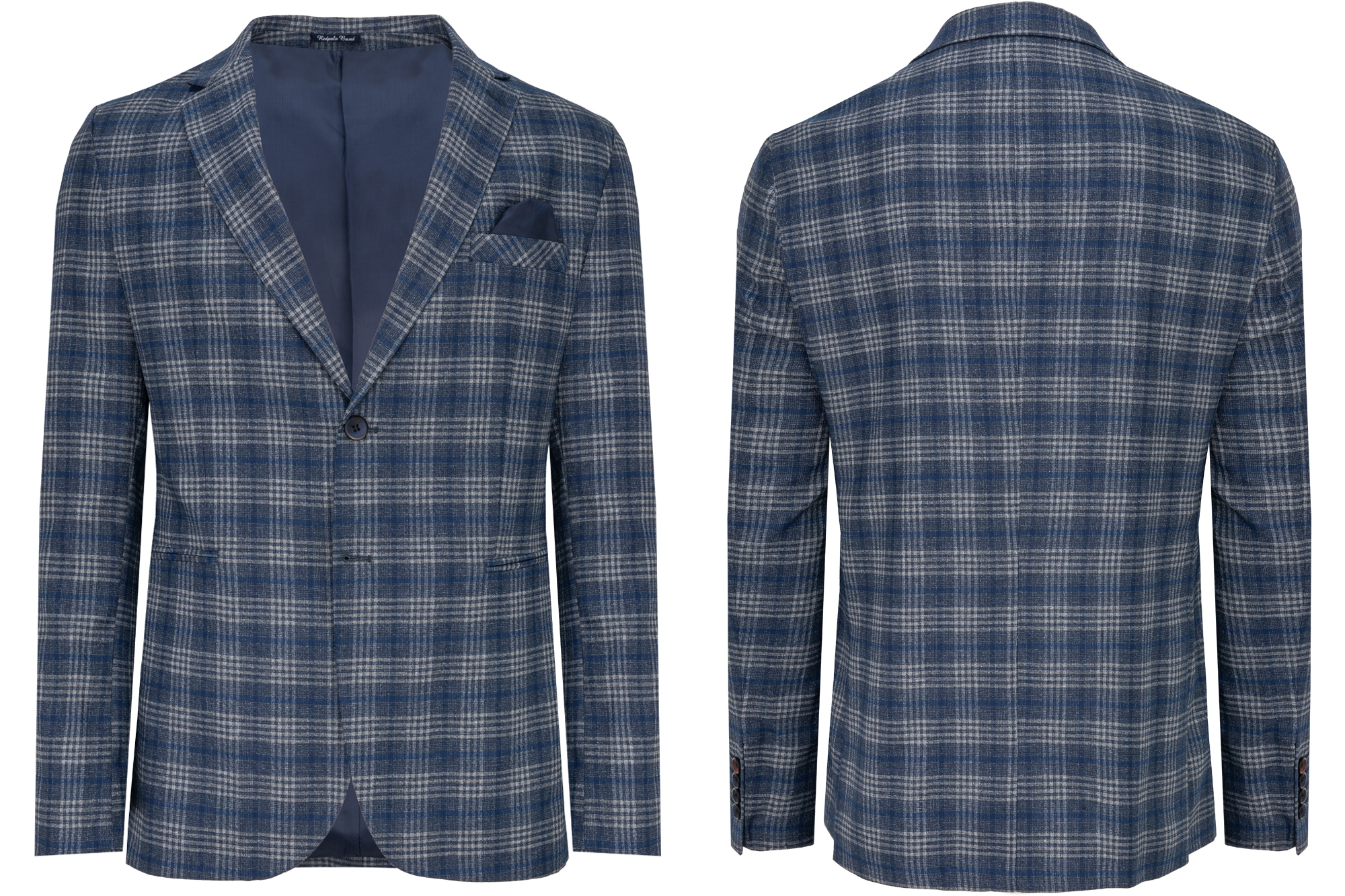 Sako Elegantní Modré S Kostkovanou Ležérní Barvou: 48